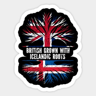 British Grown with Icelandic Roots UK Flag England Britain Union Jack Sticker